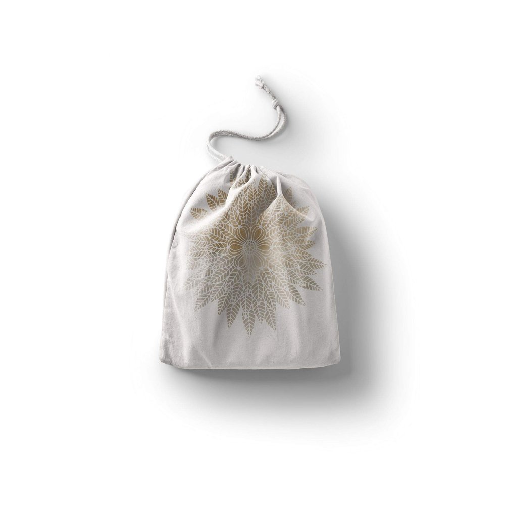 Le Jardin du Lin Printed Cotton Drawstring Bag, Reusable, Foldable, 30 x 40 cm