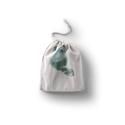 Le Jardin du Lin Printed Cotton Drawstring Bag, Reusable Shopping Bag, 30 x 40 cm