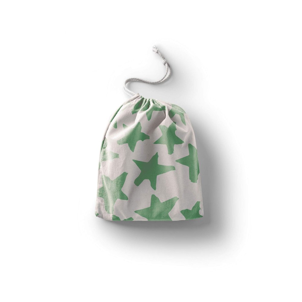 Le Jardin du Lin Printed Cotton Drawstring Bag, Reusable, Foldable, 20 x 30 cm