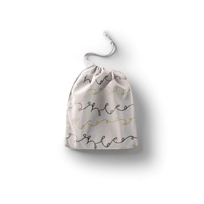 Le Jardin du Lin Printed Cotton Drawstring Shopping Bag, 30 x 40 cm