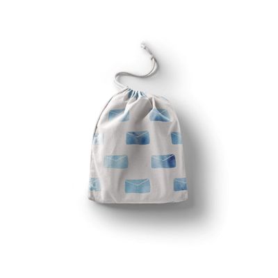 Le Jardin du Lin Printed Cotton Drawstring Bag, Reusable Shopping Tote, 30 x 40 cm