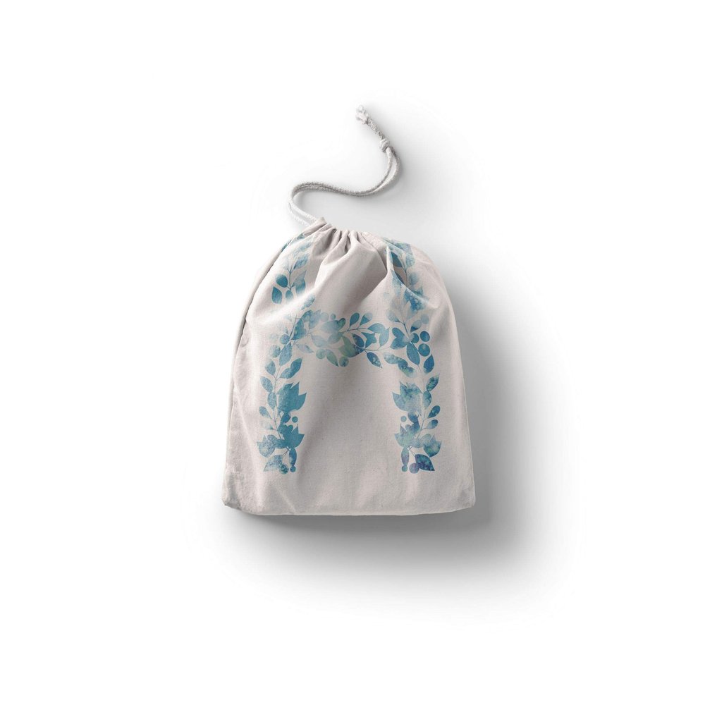 Le Jardin du Lin Printed Cotton Drawstring Bags