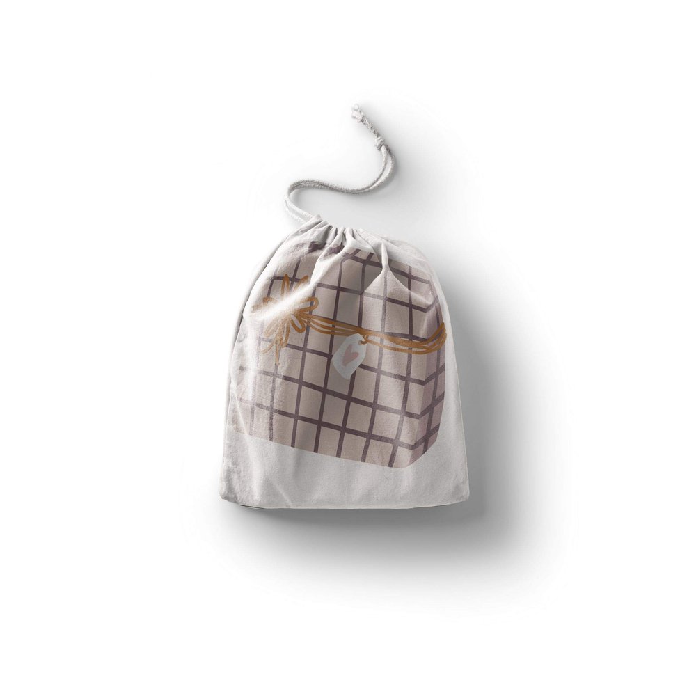 Le Jardin du Lin Printed Cotton Drawstring Bags