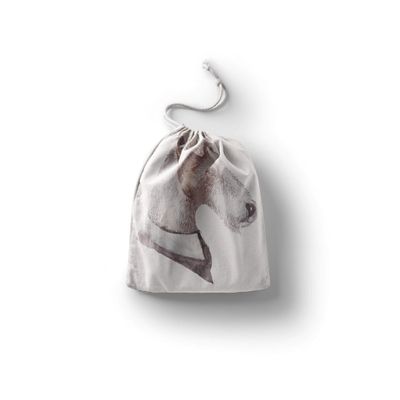 Le Jardin du Lin Printed Cotton Drawstring Bag, Reusable, Foldable, 30 x 40 cm