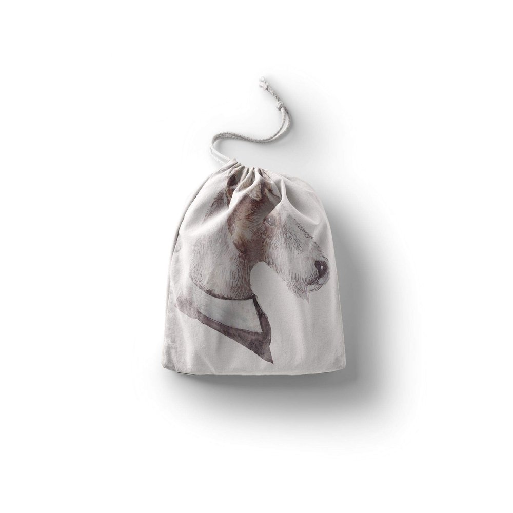 Le Jardin du Lin Printed Cotton Drawstring Bag, Reusable, Foldable, 30 x 40 cm