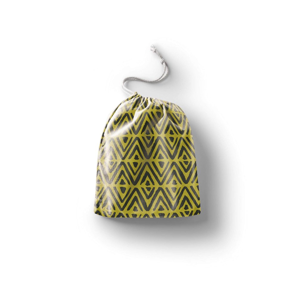 Le Jardin du Lin Printed Cotton Drawstring Bag, 20 x 30 cm