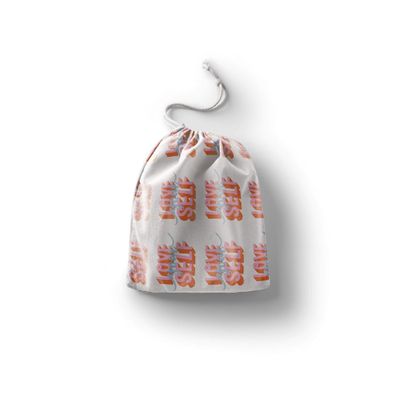 Le Jardin du Lin Printed Cotton Drawstring Bag, Reusable Multipurpose Shopping Bag, Foldable, 30 x 40 cm