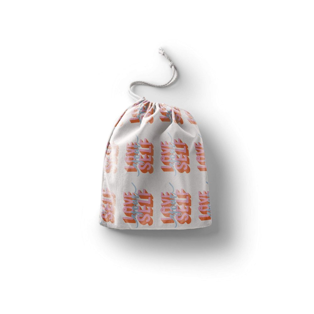 Le Jardin du Lin Printed Cotton Drawstring Bag, Reusable Multipurpose Shopping Bag, Foldable, 30 x 40 cm