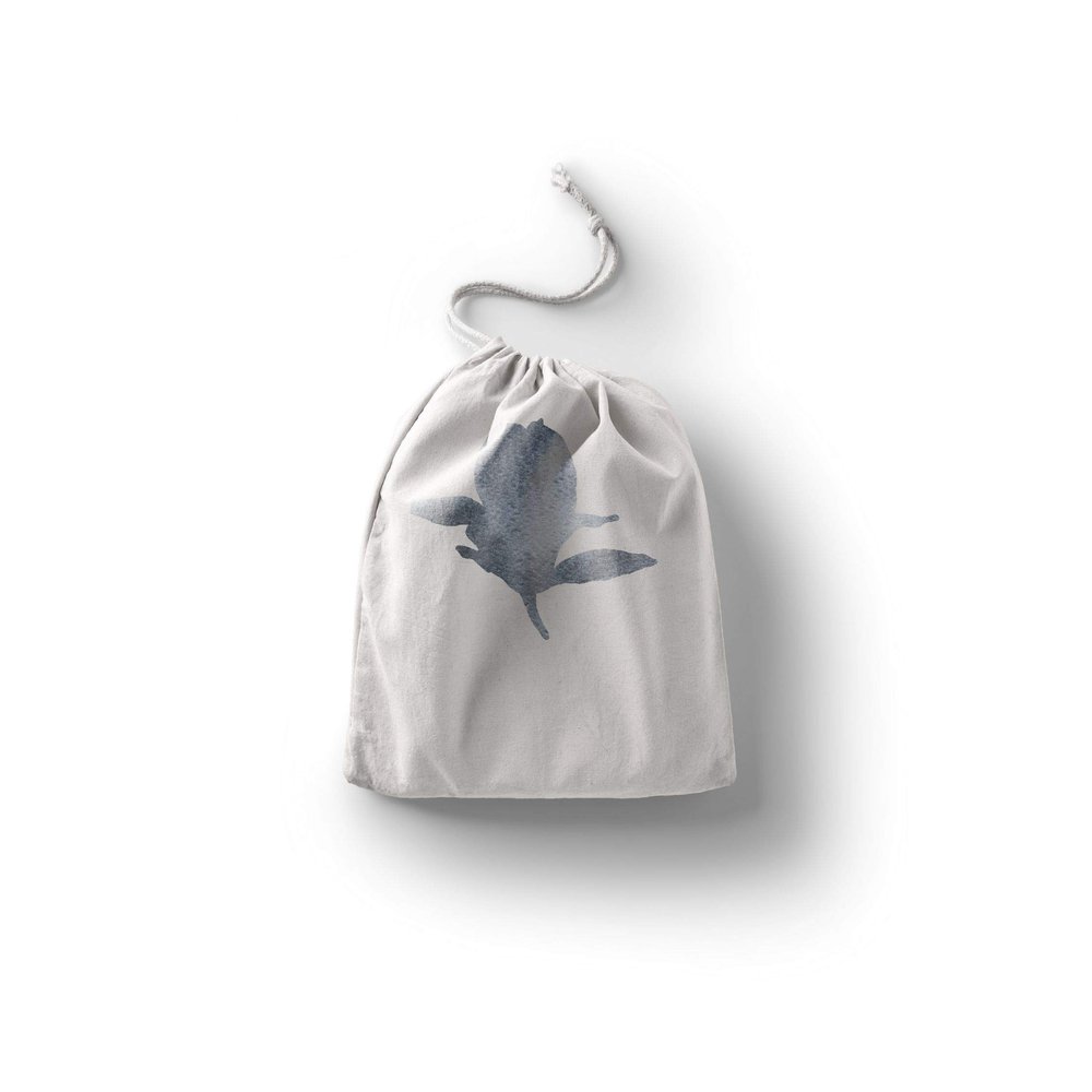Le Jardin du Lin Printed Cotton Drawstring Bag, Reusable, Foldable, 30 x 40 cm