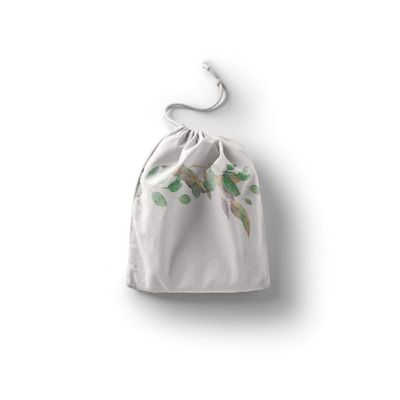 Le Jardin du Lin Printed Cotton Drawstring Bags, Reusable Multipurpose Shopping and Produce Bag, Foldable, 20 x 30 cm