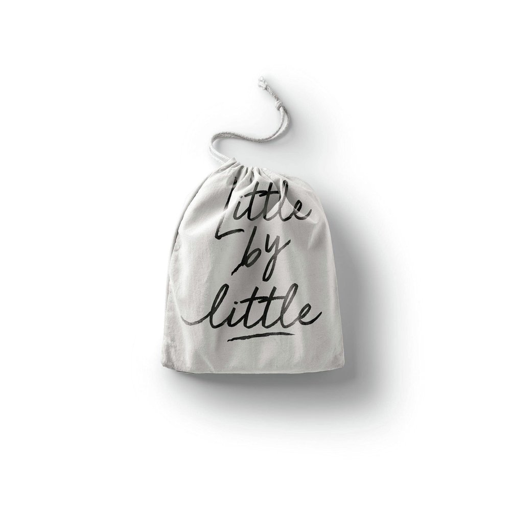 Le Jardin du Lin Printed Cotton Drawstring Bag, Reusable, Foldable, 12 x 15 cm