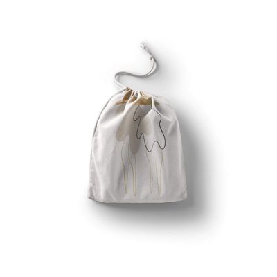Le Jardin du Lin Printed Cotton Drawstring Bag, Reusable, Foldable, 20 x 30 cm