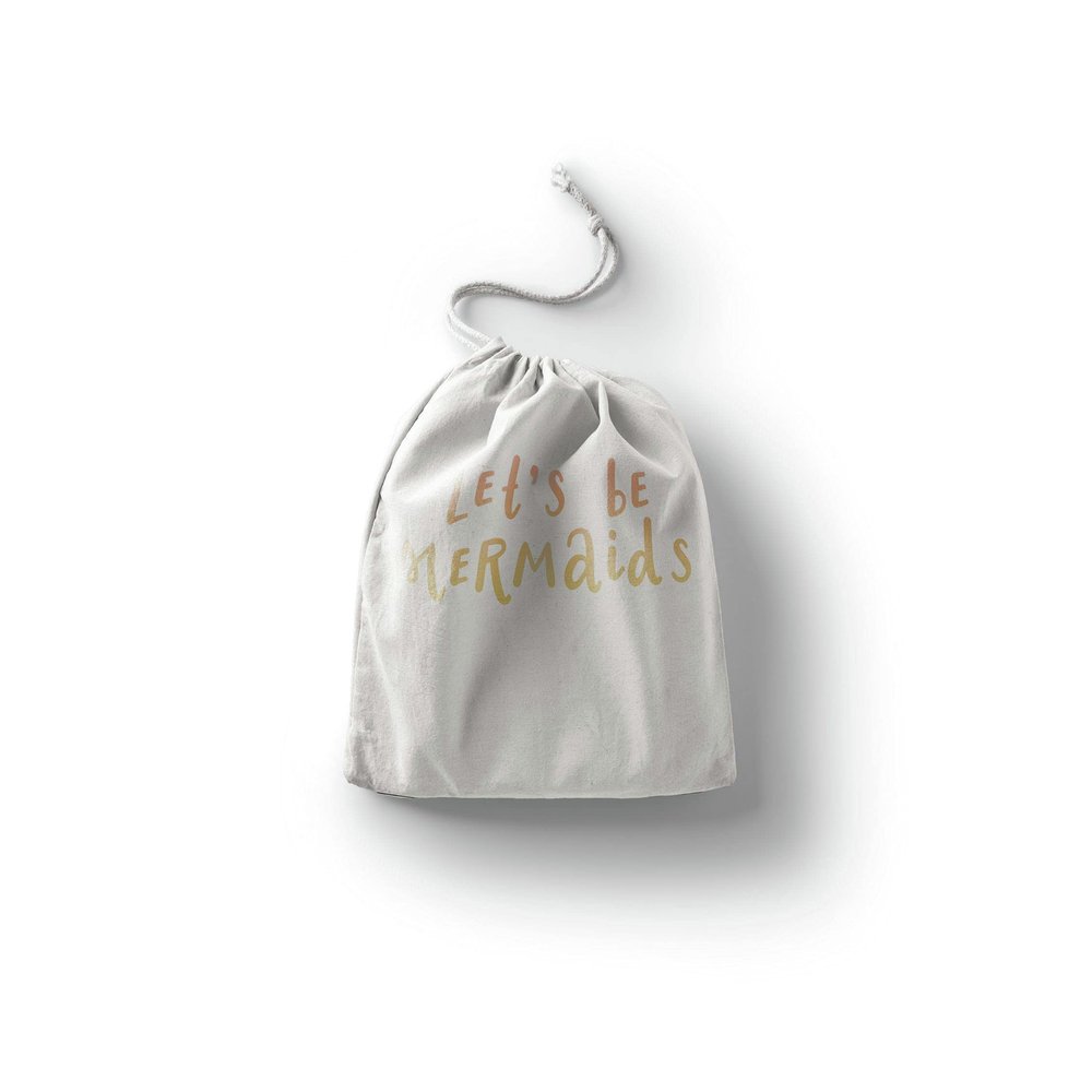 Le Jardin du Lin Printed Cotton Drawstring Bag, Reusable, Foldable, 12 x 15 cm