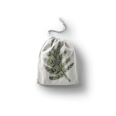 Le Jardin du Lin Printed Cotton Drawstring Bag, Reusable Multi-Purpose Vegetable Bag, 12 x 15 cm