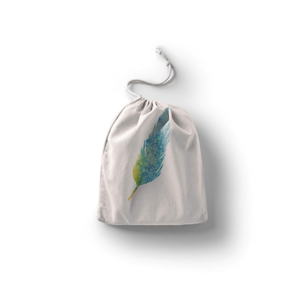Le Jardin du Lin Printed Cotton Drawstring Bag, Reusable Multipurpose Storage Bag, 12 x 15 cm