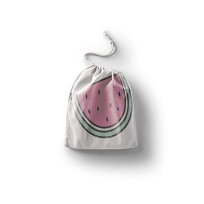Le Jardin du Lin Printed Cotton Drawstring Bag, Reusable, Foldable, 12 x 15 cm