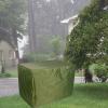 QIAOH Rectangular Patio Furniture Cover 123 x 61 x 72 cm, 420D Oxford Table Cover, Windproof and Dustproof view 2