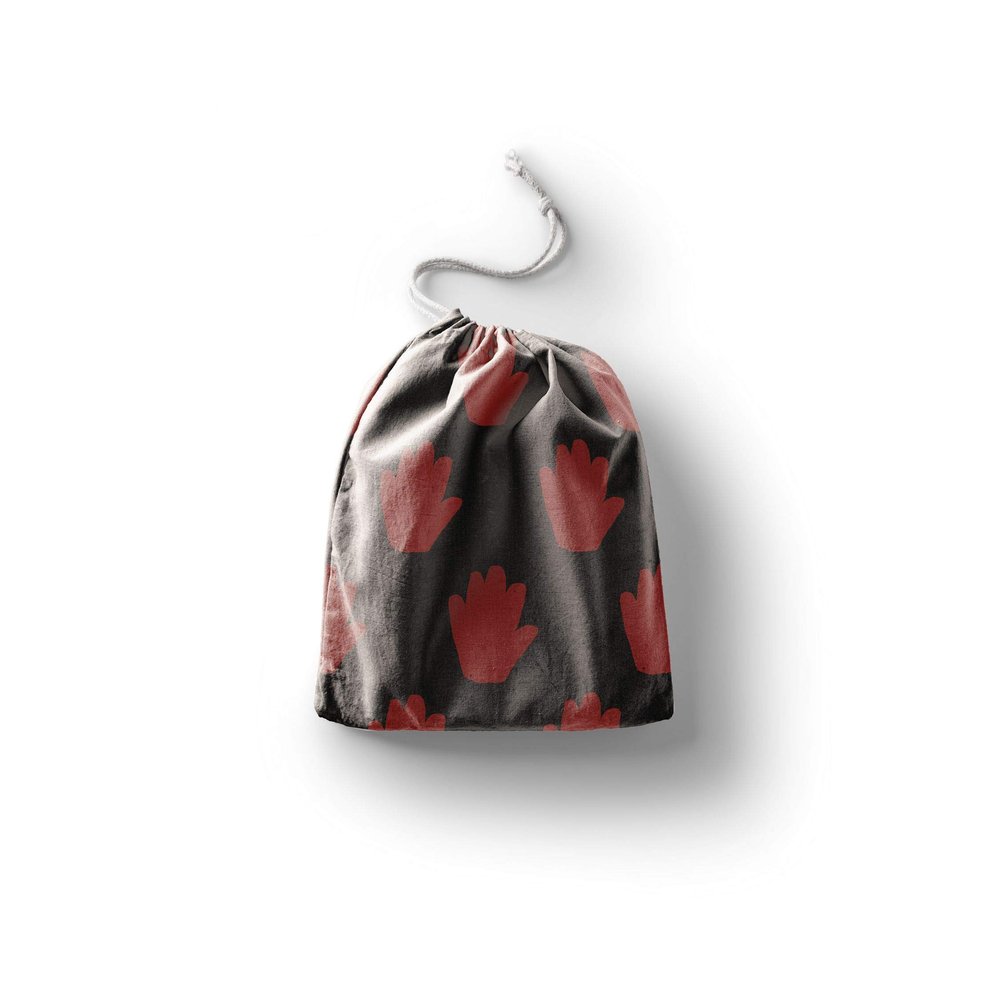 Le Jardin du Lin Printed Cotton Drawstring Bag, Reusable, Foldable, 12 x 15 cm