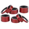SALUTUYA Carbon Fiber Bicycle Stem Spacers, High Impact Resistance, 2-Piece Set, Fine Texture, Red view 1
