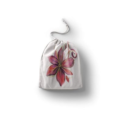 Le Jardin du Lin Printed Cotton Drawstring Bags, Reusable, Multipurpose, Foldable, 12 x 15 cm