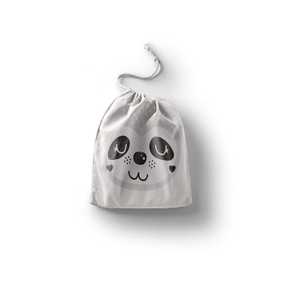 Le Jardin du Lin Printed Cotton Drawstring Bag, Reusable, Foldable, 12 x 15 cm