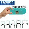 Trimming Shop Welded Metal D-Ring Buckles, 40 mm, Bronze, 20 Pieces view 2