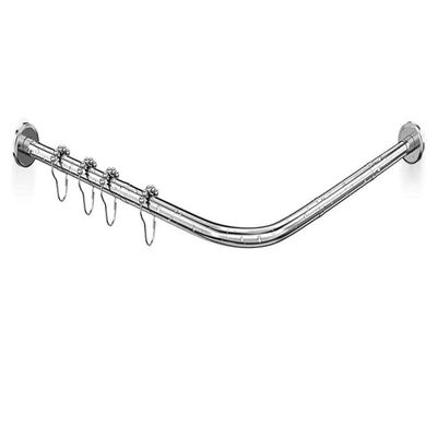 AWERQ L-Shaped Adjustable Stainless Steel Shower Curtain Rod, 70–95 cm
