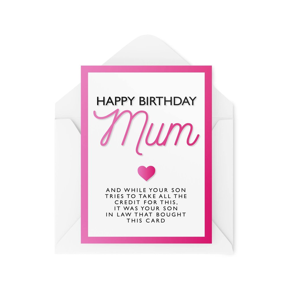 Tongue in Peach Funny Birthday Card for Mom – LGBTQ+ Gay Greeting Card for Mothers, “Your Son-in-Law Has This Card, Not Your Son” Joke, CBH219