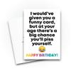 Tongue in Peach Funny Cards, Cheeky 40th, 50th, 60th or 70th Birthday Card for Sister or Mother, Greeting Card, Witty Humor, Banter, Rude, Insulting, Funny, CBH25 view 3