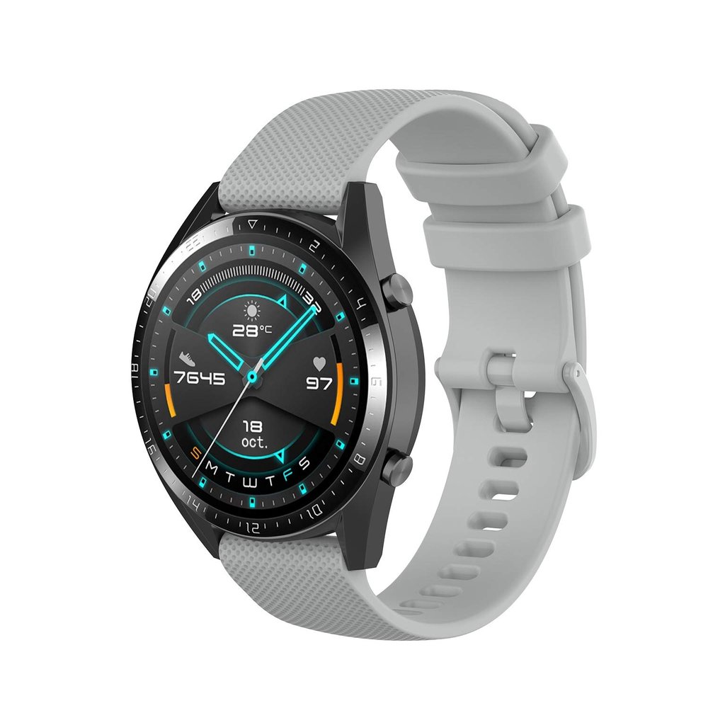 Wownadu 22 mm Quick-Release Sport Silicone Replacement Band, Compatible with Garmin Forerunner 255/265, Venu 3, Vivoactive 4 and Fossil Gen 5/6 44 mm, Gray