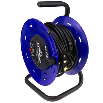 kenable 25 m Cable Reel with 4-Way UK Socket Strip, 13 A, Thermal Protection