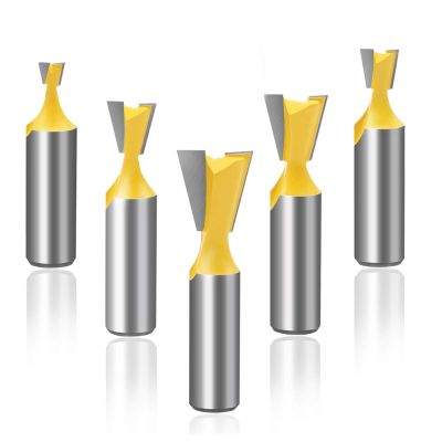 JINchao 1/2-Inch Shank Dovetail Router Bit Set, 14°