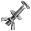 M8 x 50/50 mm Stainless Steel A2 Carriage Bolts with Wing Nuts & Large Washers, 50-Pack view 1
