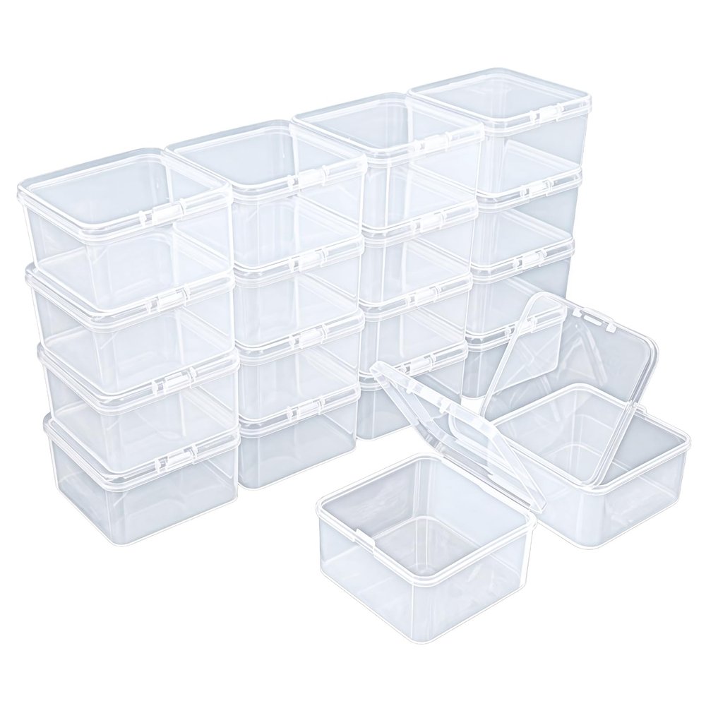 Goodma Clear Storage Boxes, 65 x 65 x 35 mm, 18-Pack