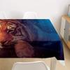 Himlaya Washable Waterproof Rectangular Tablecloth, 3D Tiger Print, Butterfly, 90 x 90 cm view 3