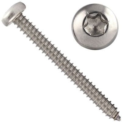 OPIOL QUALITY Stainless Steel A2 V2A Torx Pan Head Self-Tapping Sheet Metal Screws 4.2 x 38 mm, ISO 14585 / DIN 7981, 5 pcs