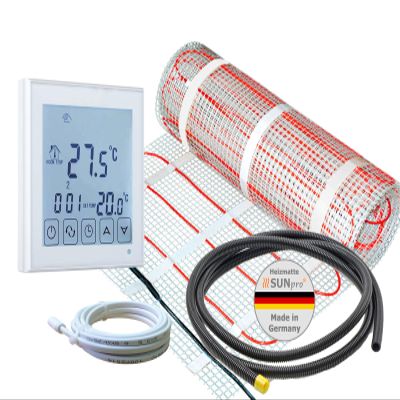 ew direkt SunPro 160 Electric Underfloor Heating, 13 m² Complete Set for Tile and Natural Stone with RT-45 Thermostat