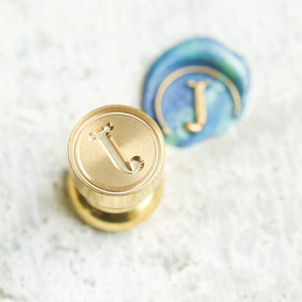KKDIY Mini English Alphabet Wax Seal Head, Metal Flame Color, Wedding Invitation Envelope Sealing Stamp, 12 mm-P-010