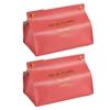 QJZM 2-Pack Pink Faux Leather Tissue Holders with Letter Pattern view 1