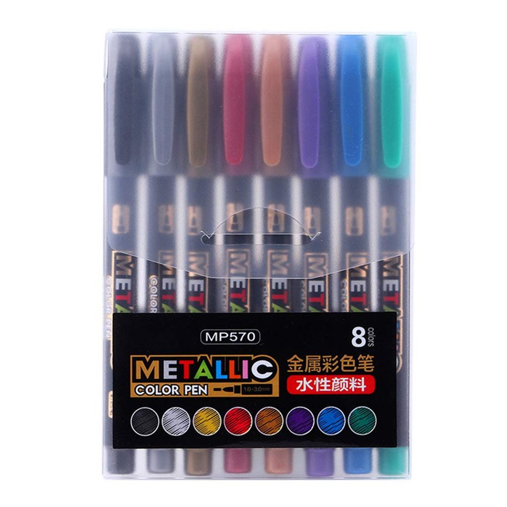 S-TROUBLE 8-Color Metallic Acrylic Permanent Markers for Epoxy Resin