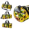 LAZEN Shoulder Sports Gym Bag, Travel Duffle Tote for Men and Women, Sunflower Pattern view 3