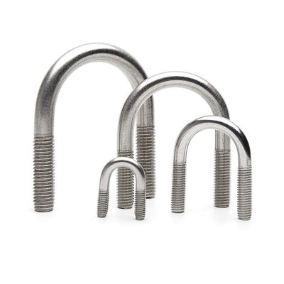 304 Stainless Steel U-Bolts, Pipe Clamps, M6/M8/M10/M12, M6 × 18 × 2