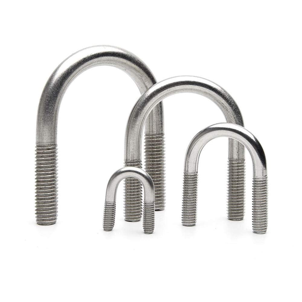 304 Stainless Steel U-Bolts, Pipe Clamps, M6/M8/M10/M12, M6 × 18 × 2