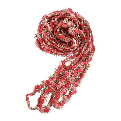 EXCEART Red Floral Lace Trim Ribbon for Sewing, Crafts, Scrapbooking, Weddings, Hair Accessories and Décor