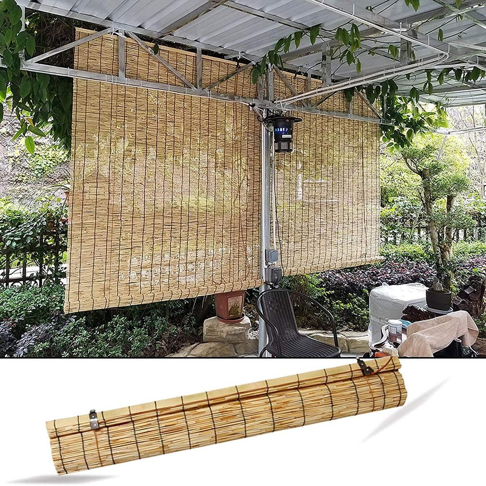 XRDSHY Bamboo Blind, Reed Sunshade Roller Blind with Fittings, 80 x 175 cm (32 x 69 in)