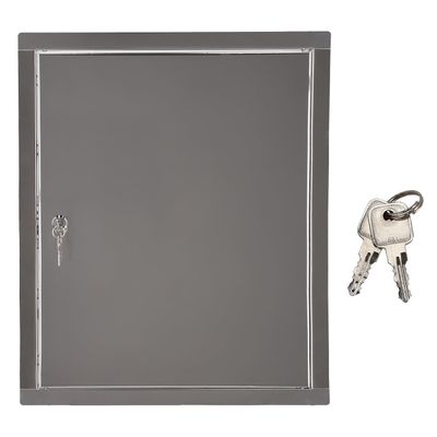 KOTARBAU Inspection Hatch, 25 x 30 cm, Drywall, Lock + 2 Keys, Stainless Steel, Silver
