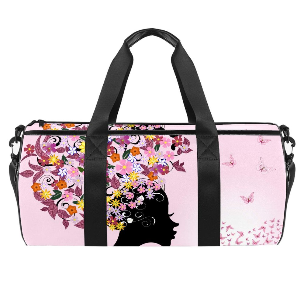 LAZEN Butterfly Pink Sports Gym Duffle Tote Bag for Men, Women & Girls