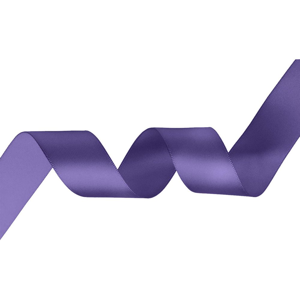 Trimming Shop 50mm x 10m Double-Sided Satin Ribbon, Purple