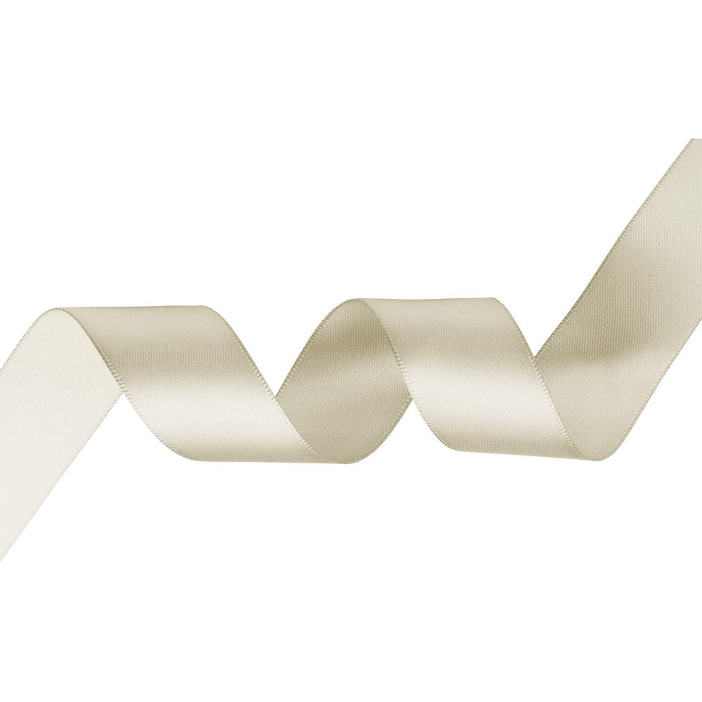 Trimming Shop 15mm x 10m Double-Sided Satin Ribbon, Cream
