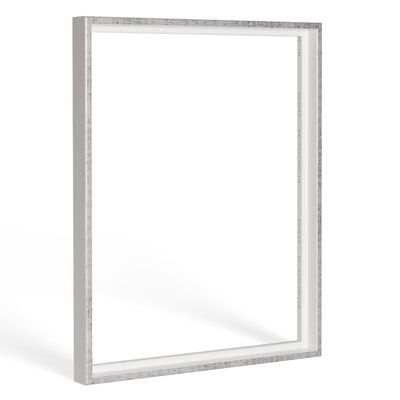 Bildershop-24 Lemgo Shadow Gap Frame for Stretched Canvas, 100 x 100 cm, White/Gray Antique